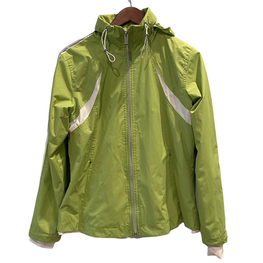Hawke Co Sport Jacket Women's Small‎ Green Performance Outerwear Hooded Pockets